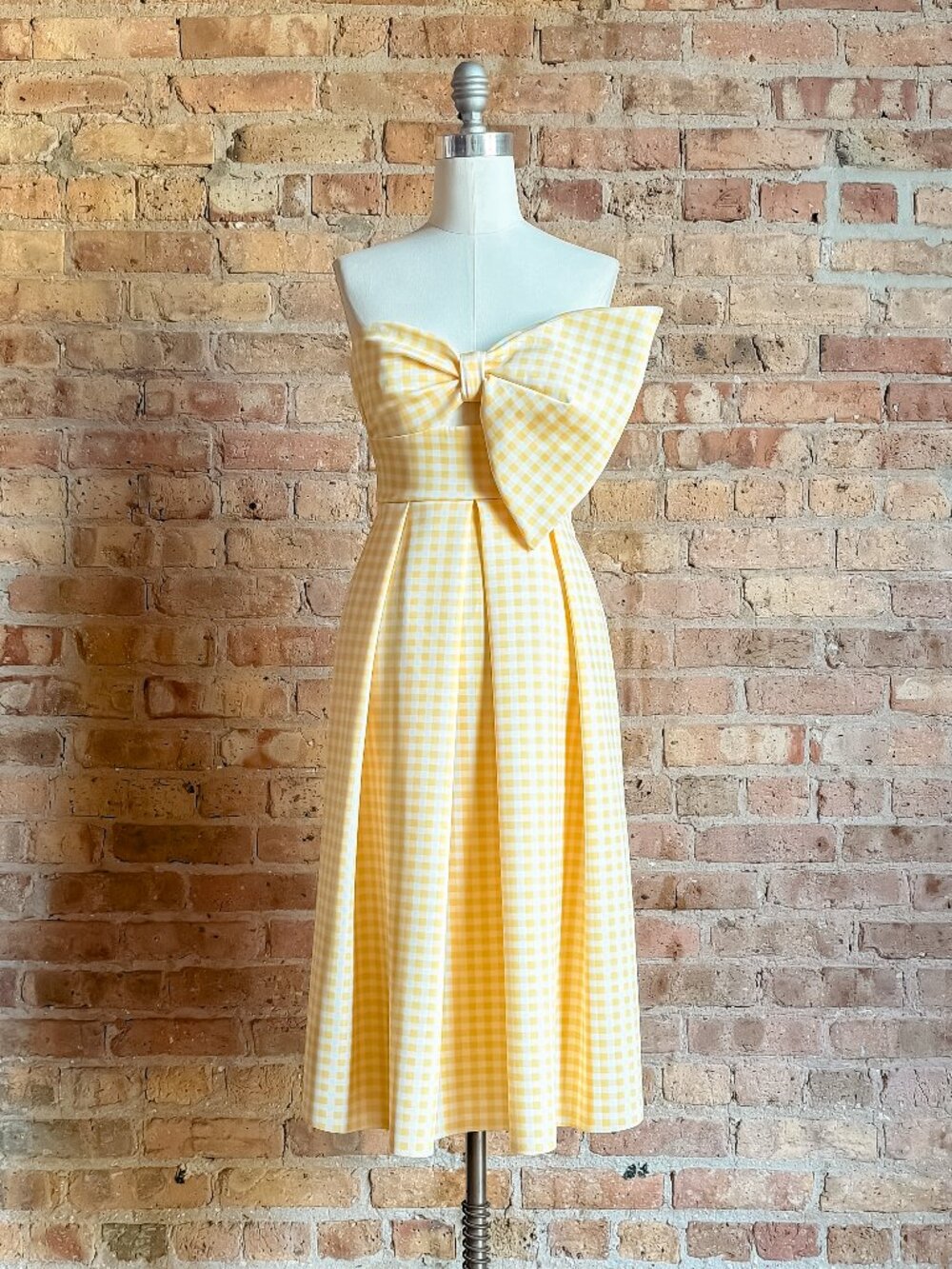 BNWT ASOS Gingham Bow Midi Dress in Scuba Fabric